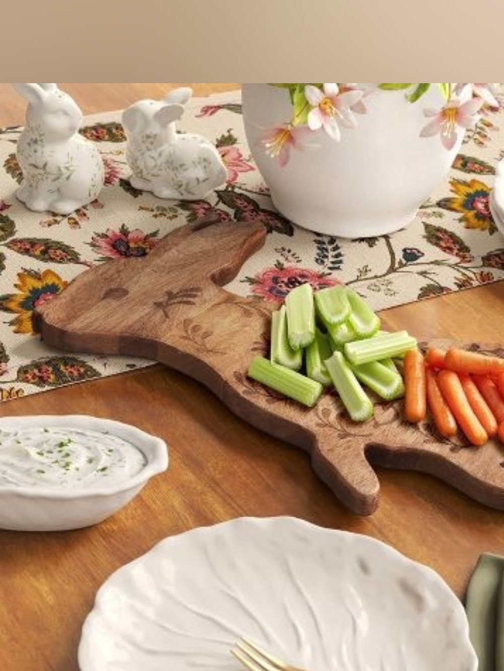 Figural Bunny Cutting Board - Natural Brown - Picture 2 of 2